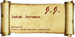 Jakab Jeromos névjegykártya